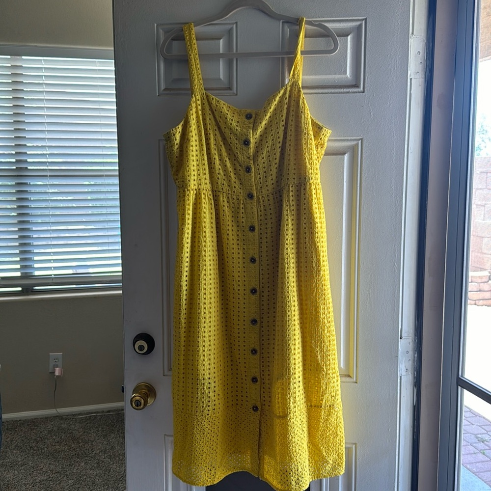 J Crew yellow eyelet sundress